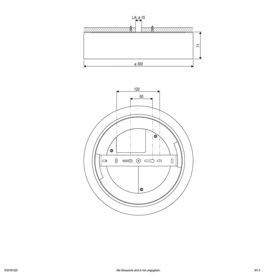 Sauro LED-loftslampe, Ø 30 cm, sølv