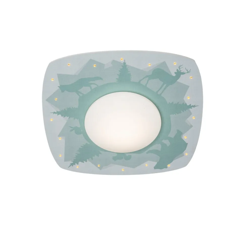 Scandi forest loftlampe, 58 cm, grøn, MDF-træ