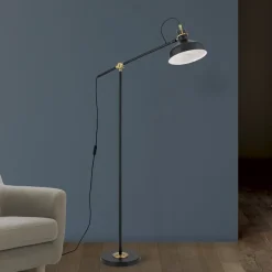 Schiller gulvlampe, sort, metal, 153 cm, justerbar