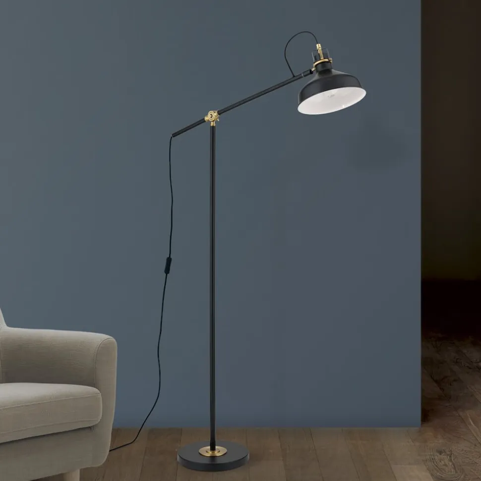 Schiller gulvlampe, sort, metal, 153 cm, justerbar