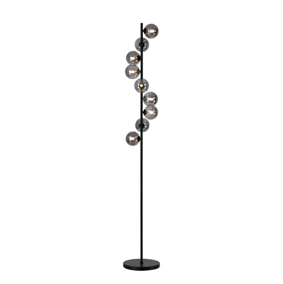 Schöner Wohnen Gulvlampe Dubai, røget glas, 9 lyskilder, G9