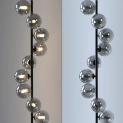Schöner Wohnen Gulvlampe Dubai, røget glas, 9 lyskilder, G9