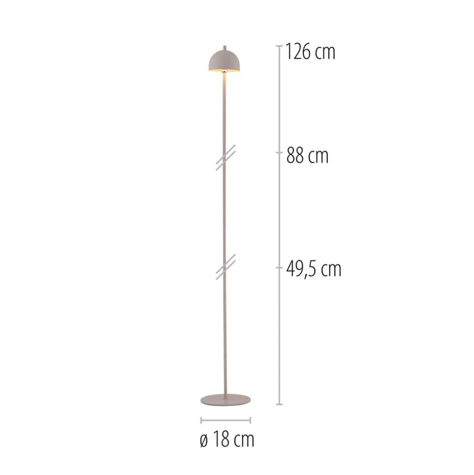 Schöner Wohnen LED-akku-gulvlampe Bellies, sandbrise, IP54
