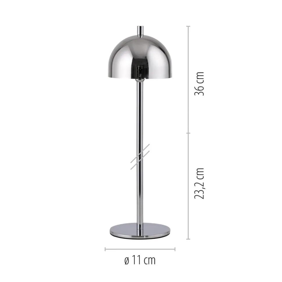 Schöner Wohnen LED-batteridrevet bordlampe Bellies, krom, IP54