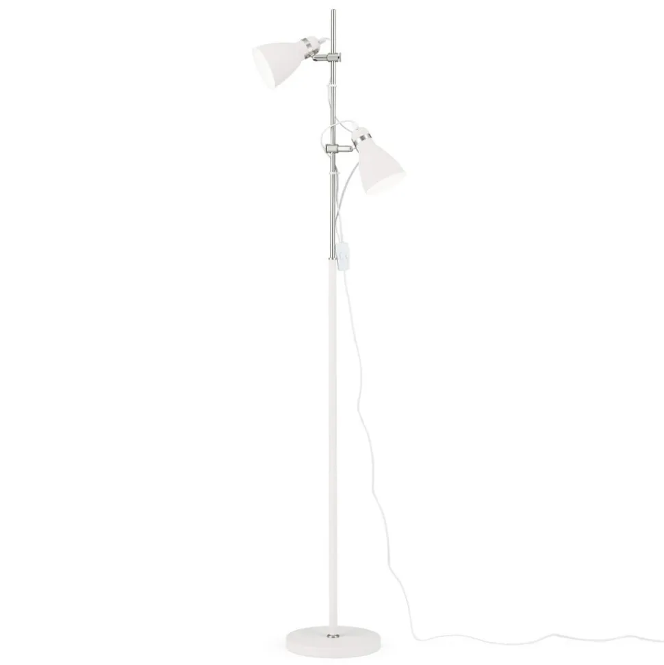 School gulvlampe med to spot, hvid