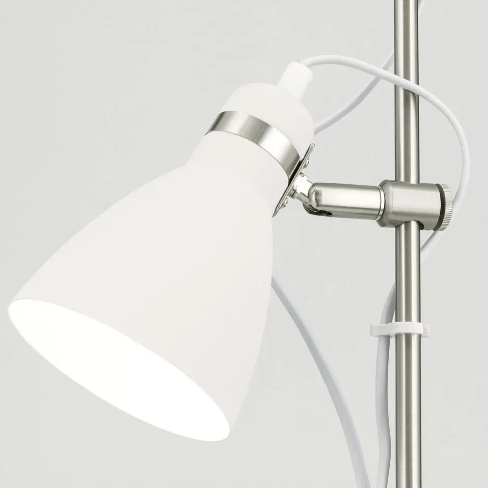 School gulvlampe med to spot, hvid