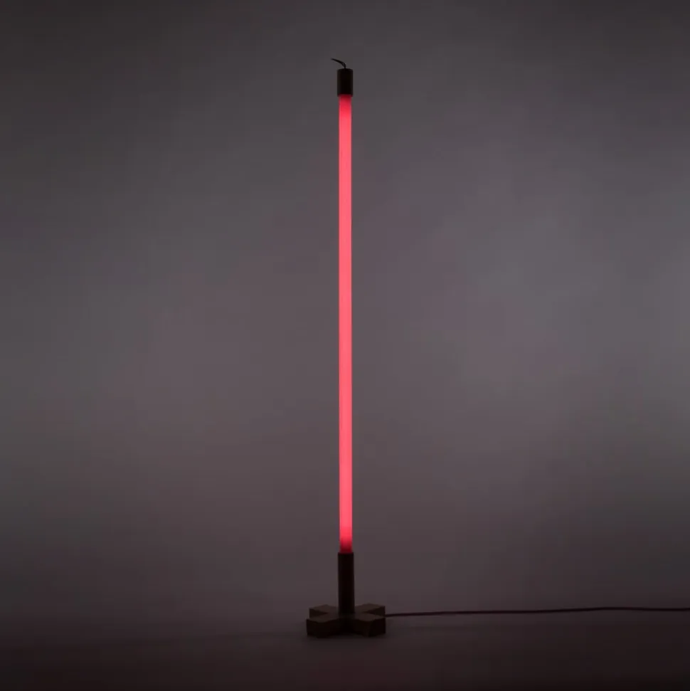 SELETTI LED-lampe Linea, fuchsia, trædetaljer, universal