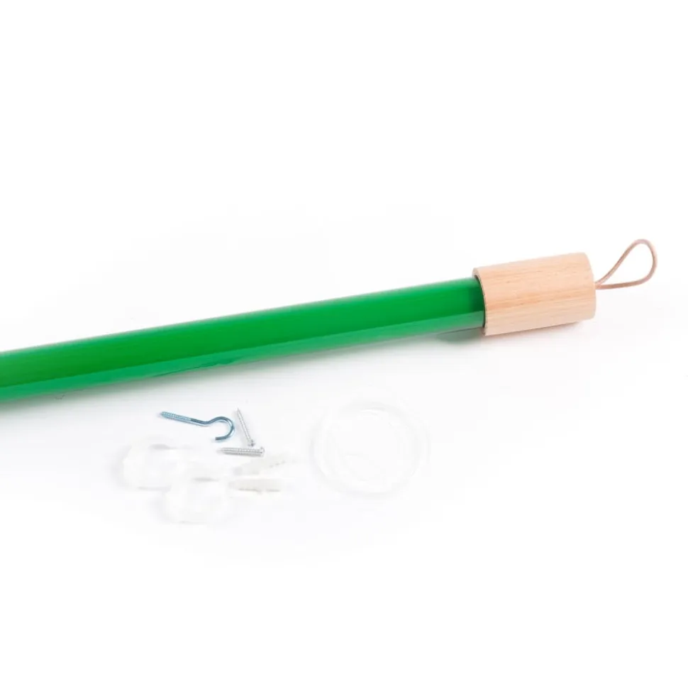 SELETTI LED-lampe Linea, grøn, trædetaljer, universal