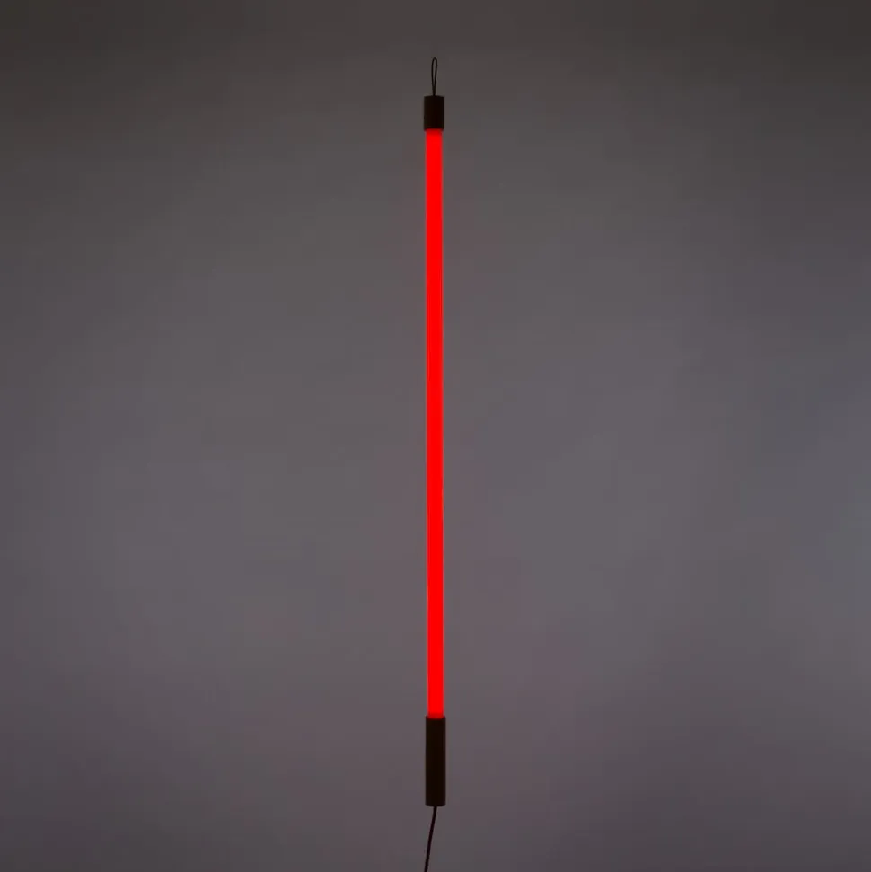 SELETTI LED-lys Linea, rød, trædetaljer, universal