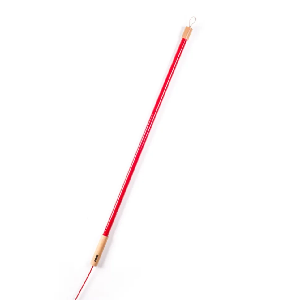 SELETTI LED-lys Linea, rød, trædetaljer, universal