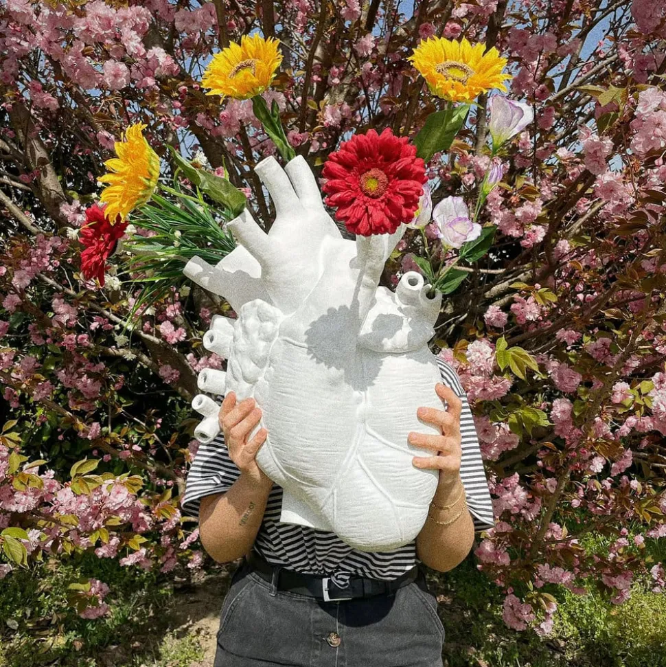 SELETTI Love in Bloom Kæmpe vase, hvid, h 60 cm, glasfiber