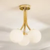Selva loftlampe med tre glaskugler, guld