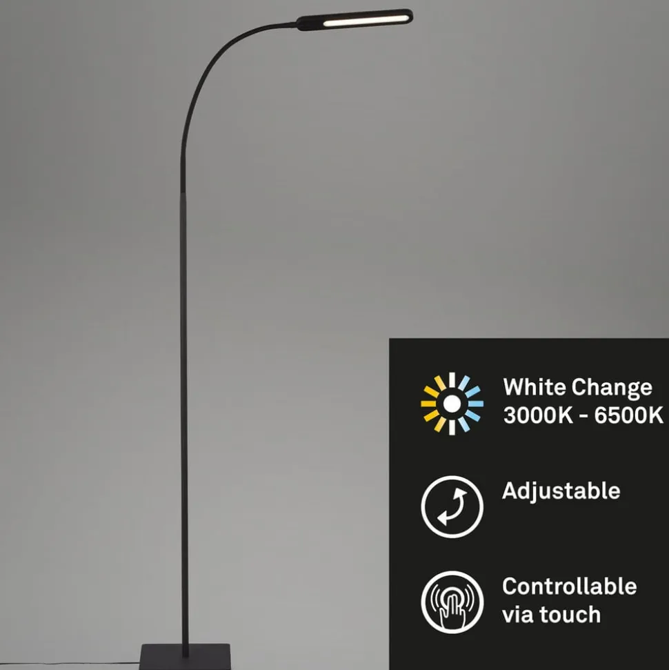 Servo LED-gulvlampe, kan dæmpes, CCT, sort