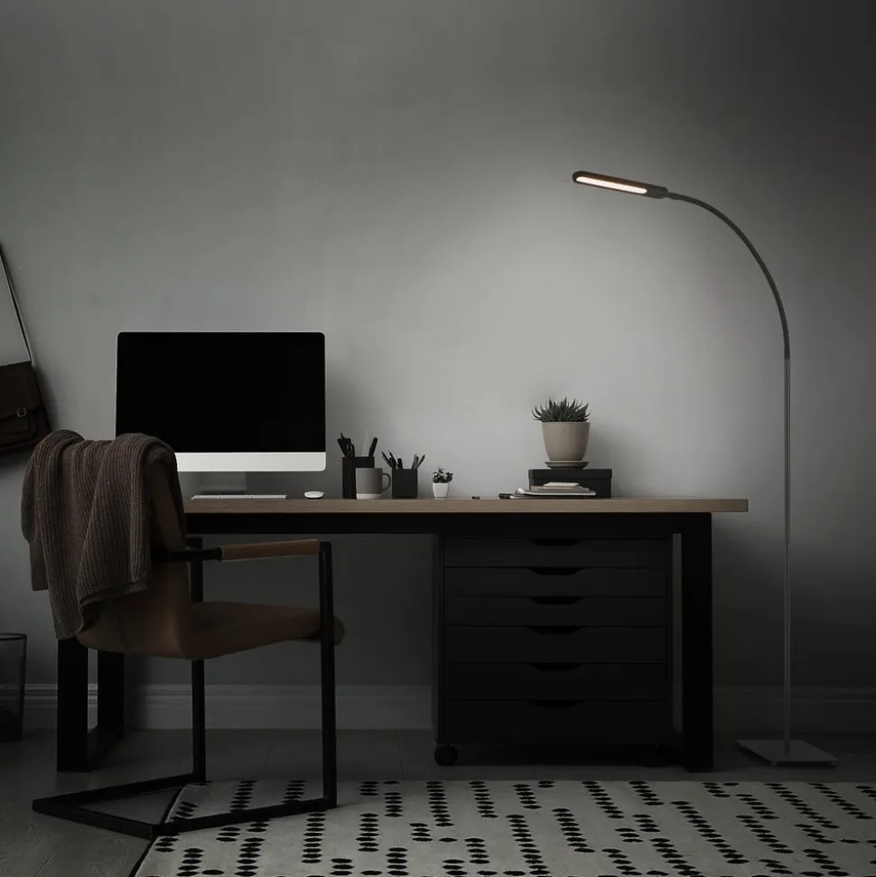 Servo LED-gulvlampe, kan dæmpes, CCT, sort