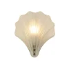 Shell væglampe, hvid satineret, skalform, glas, IP44