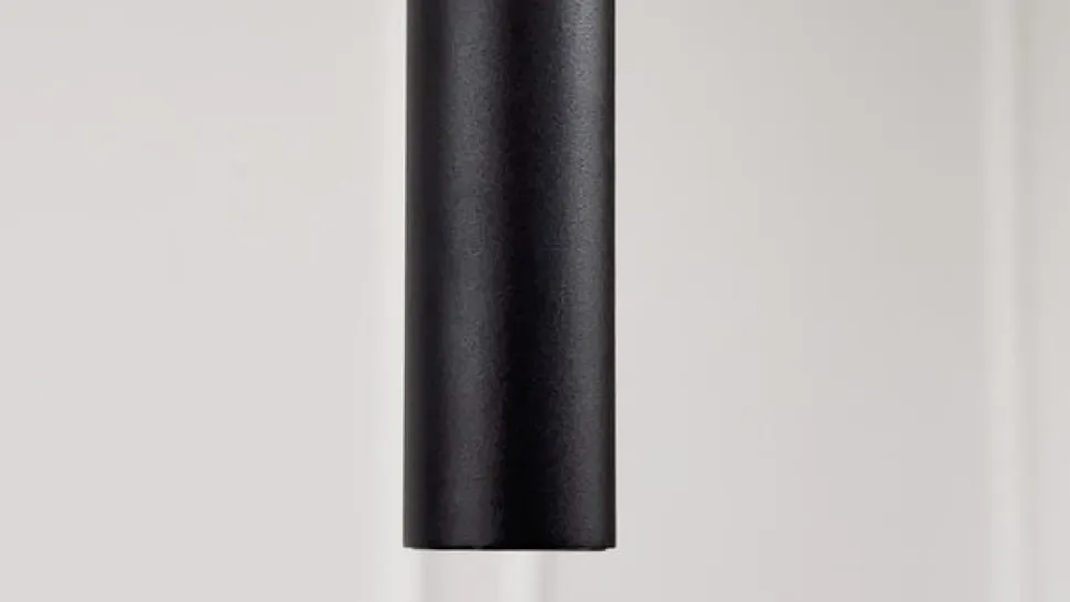 Skinne system 48V Lumaro, pendel, rørpære, 3 lyskilder, sort