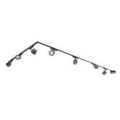 Skinne system 48V Lumaro spots 7 lyskilder sort Ø8cm dæmpbar