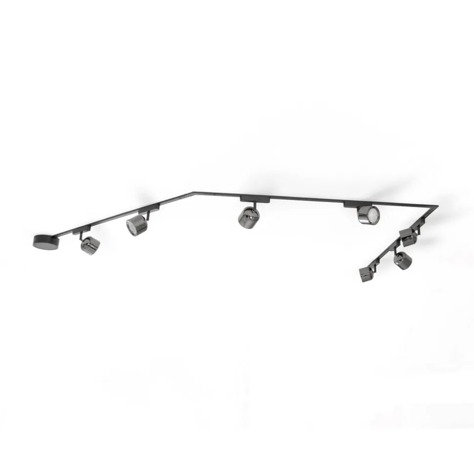 Skinne system 48V Lumaro spots 7 lyskilder sort Ø8cm dæmpbar