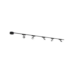 Skinne system 48V Lumaro, spots, 5 lyskilder, sort, Ø 7,3cm
