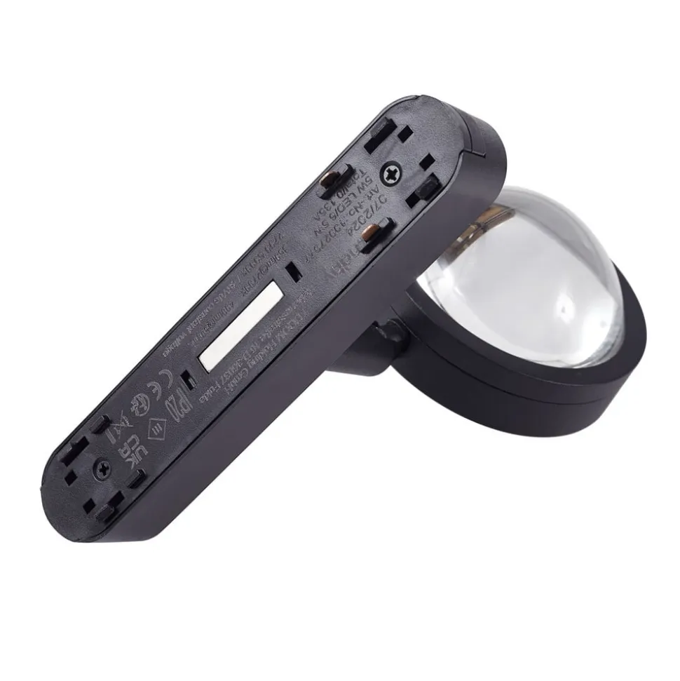 Skinne system 48V Lumaro, spots, 5 lyskilder, sort, Ø 7,3cm