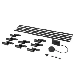 Skinne system 48V Lumaro, spots, 9 lyskilder, sort, 13,1 cm, dæmpbar