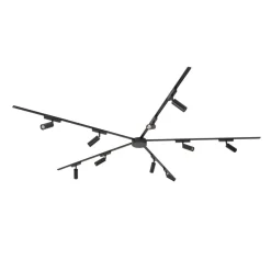 Skinnesystem 48V Lumaro, spots, 10 lyskilder, sort, Ø 4 cm