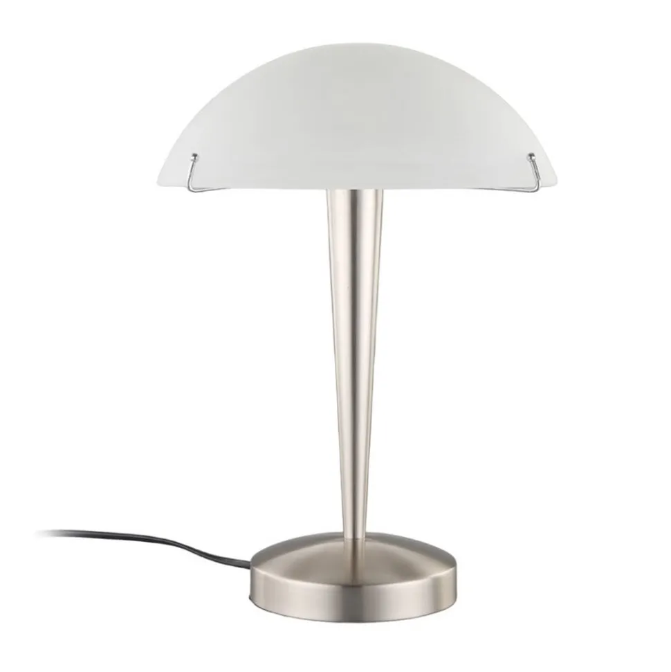 Skøn Viola bordlampe i mat nikkel
