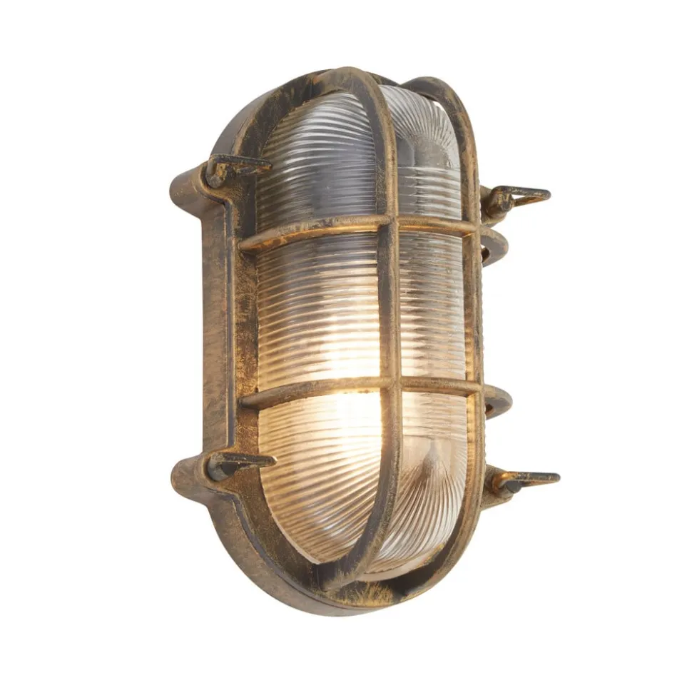 Skotlampe Porto oval, sort-guld