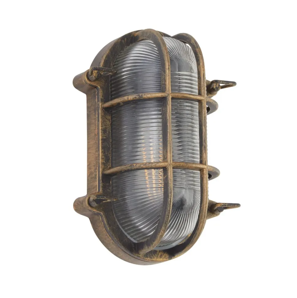 Skotlampe Porto oval, sort-guld