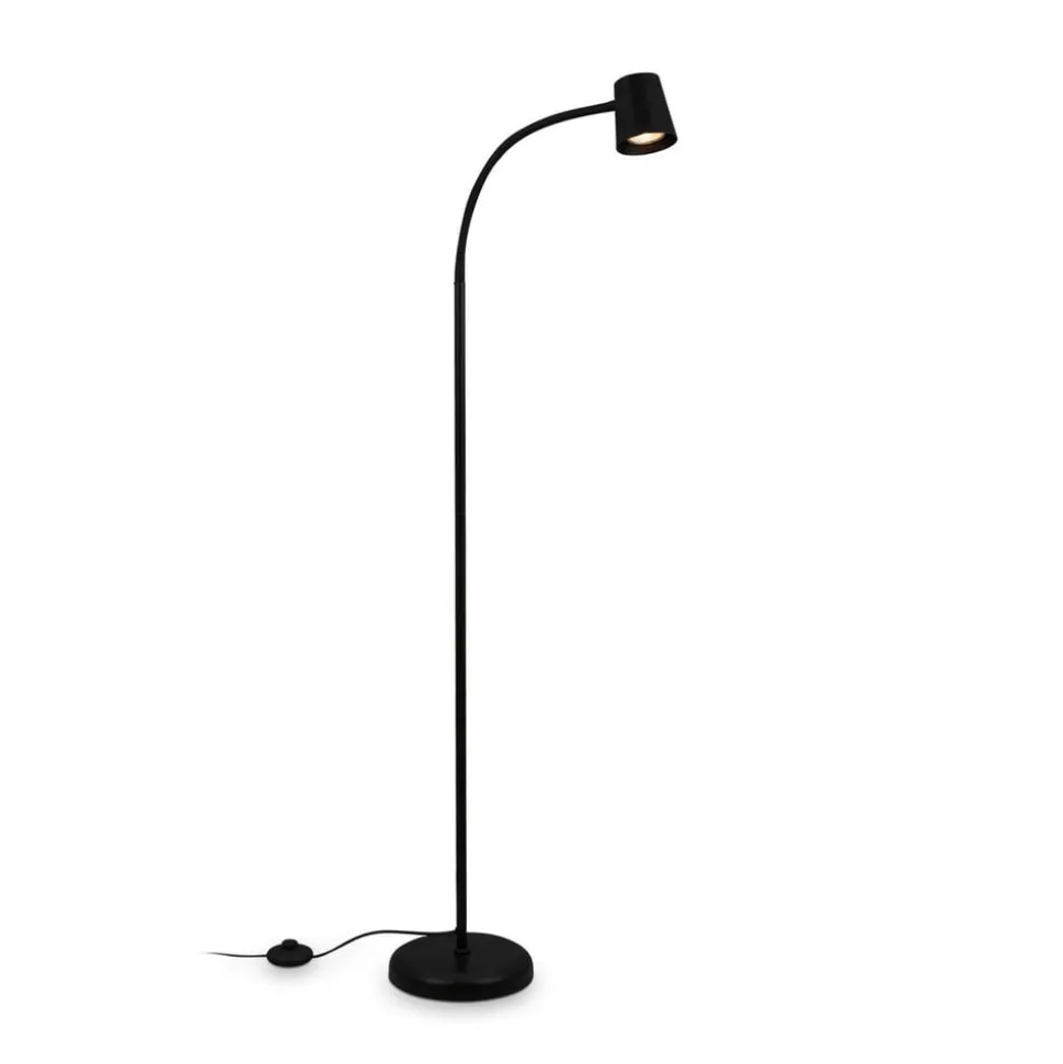Skriva gulvlampe, justerbar, GU10, sort