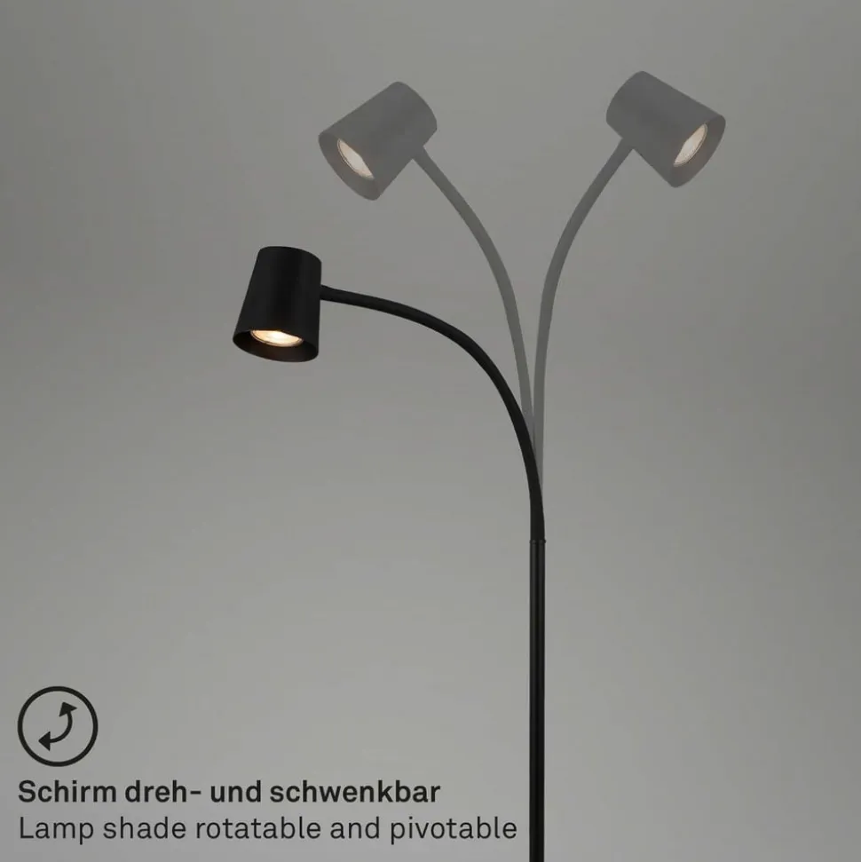 Skriva gulvlampe, justerbar, GU10, sort