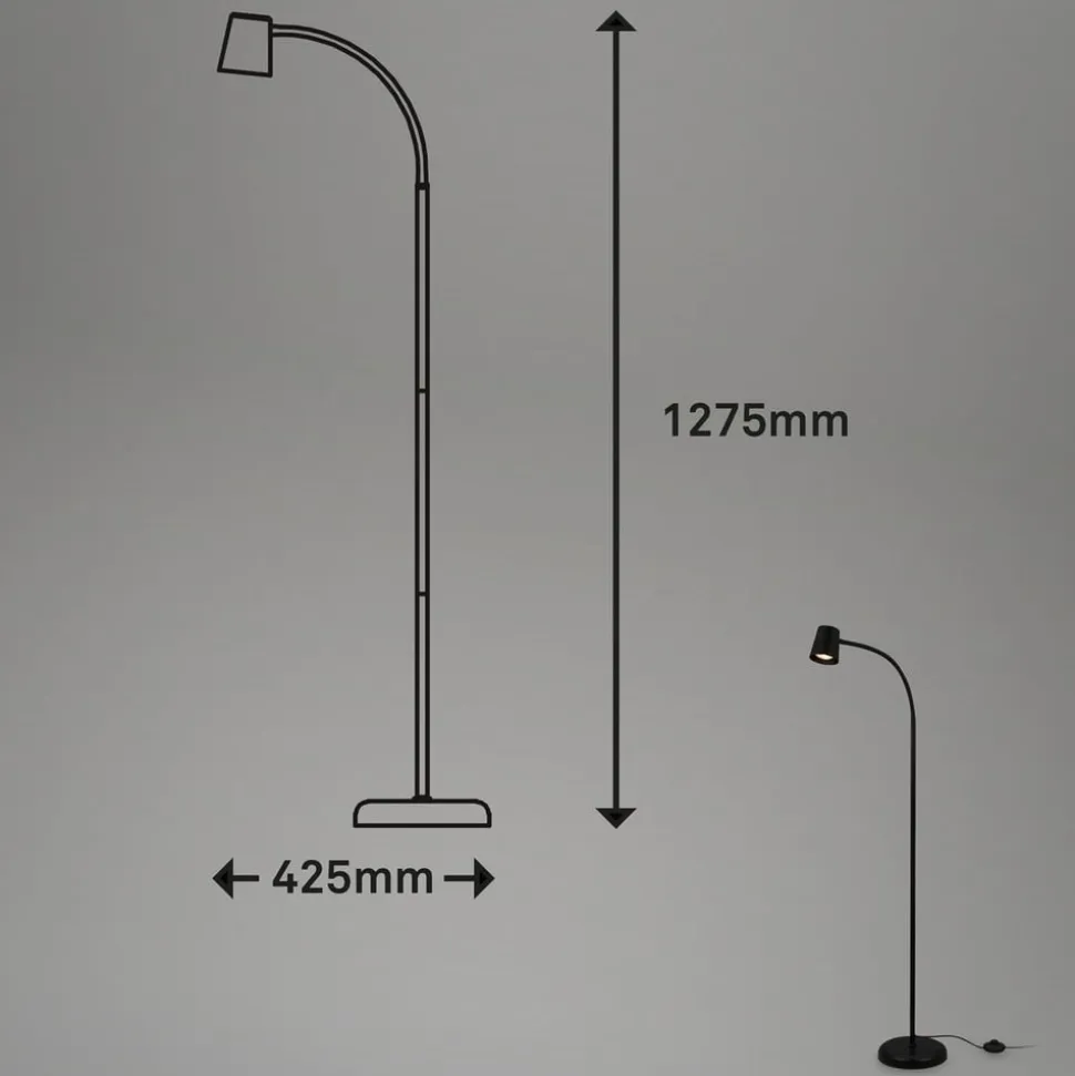Skriva gulvlampe, justerbar, GU10, sort