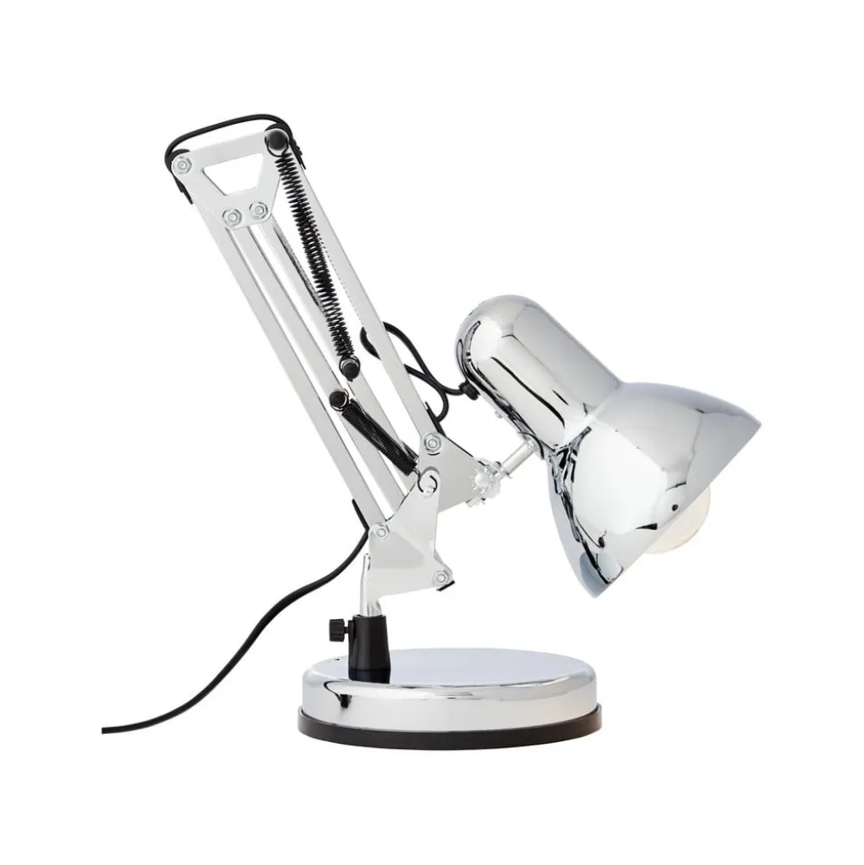 Skrivebordslampe Henry, krom, højde 50 cm, justerbar