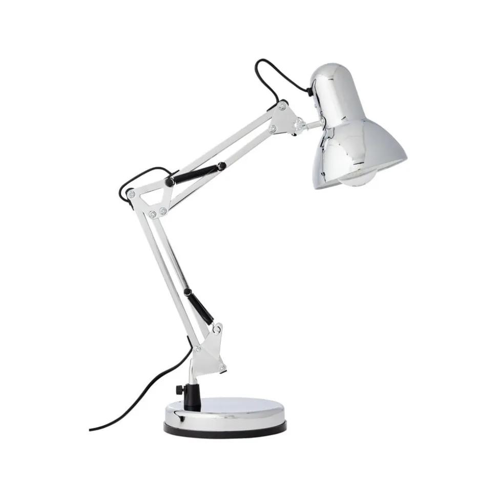 Skrivebordslampe Henry, krom, højde 50 cm, justerbar