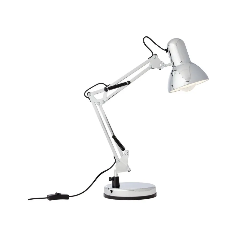Skrivebordslampe Henry, krom, højde 50 cm, justerbar