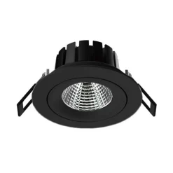 SLC DL04 LED-indbygningslampe sort 3.000 K