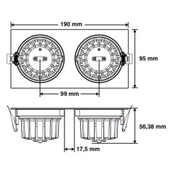SLC DL04 Square X2 LED-lampe 2700K sort