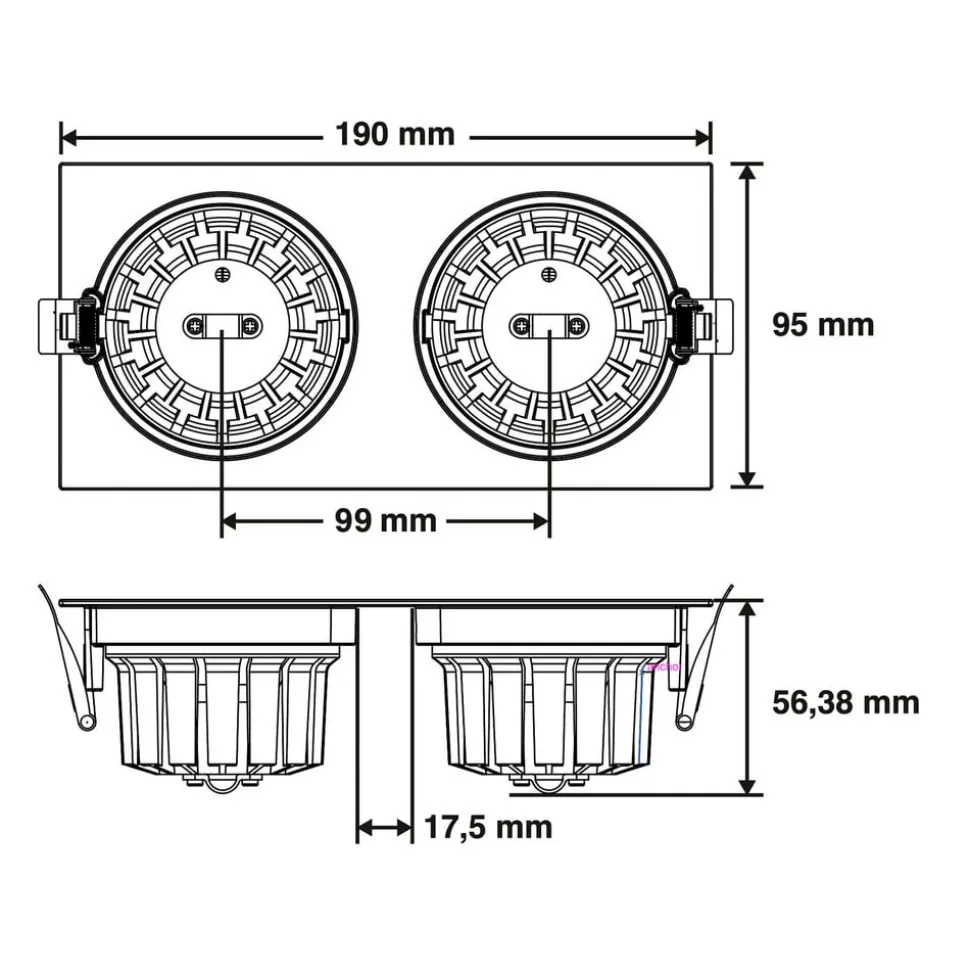 SLC DL04 Square X2 LED-lampe 2700 K hvid