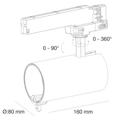 SLC LED-spot Meta Pro AI dobbelt sensor, hvid, 3-fase skinne
