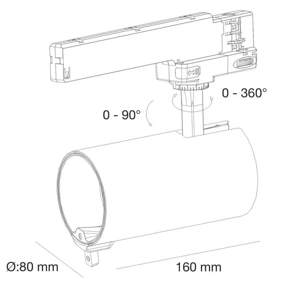 SLC LED-spot Meta Pro AI dobbelt sensor, hvid, 3-fase skinne