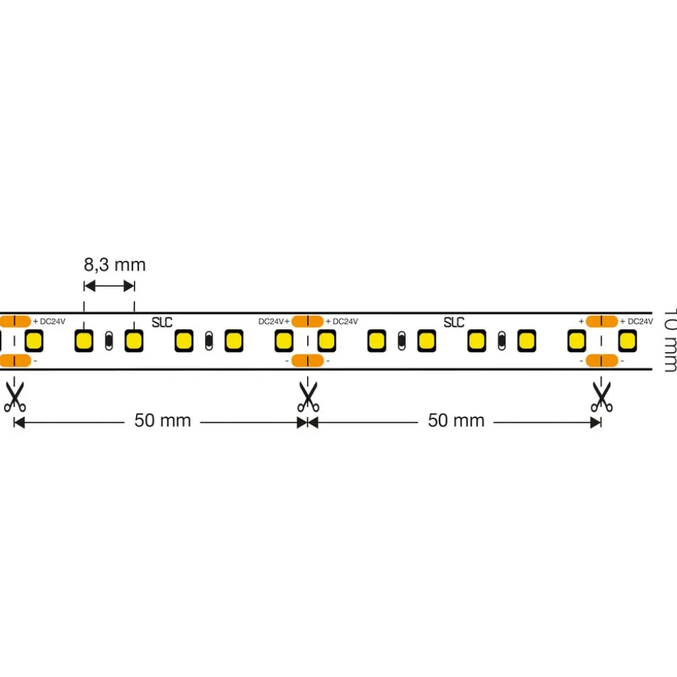 SLC LED-strip med fuldt spektrum CRI 98, 5 m IP54 4.000K
