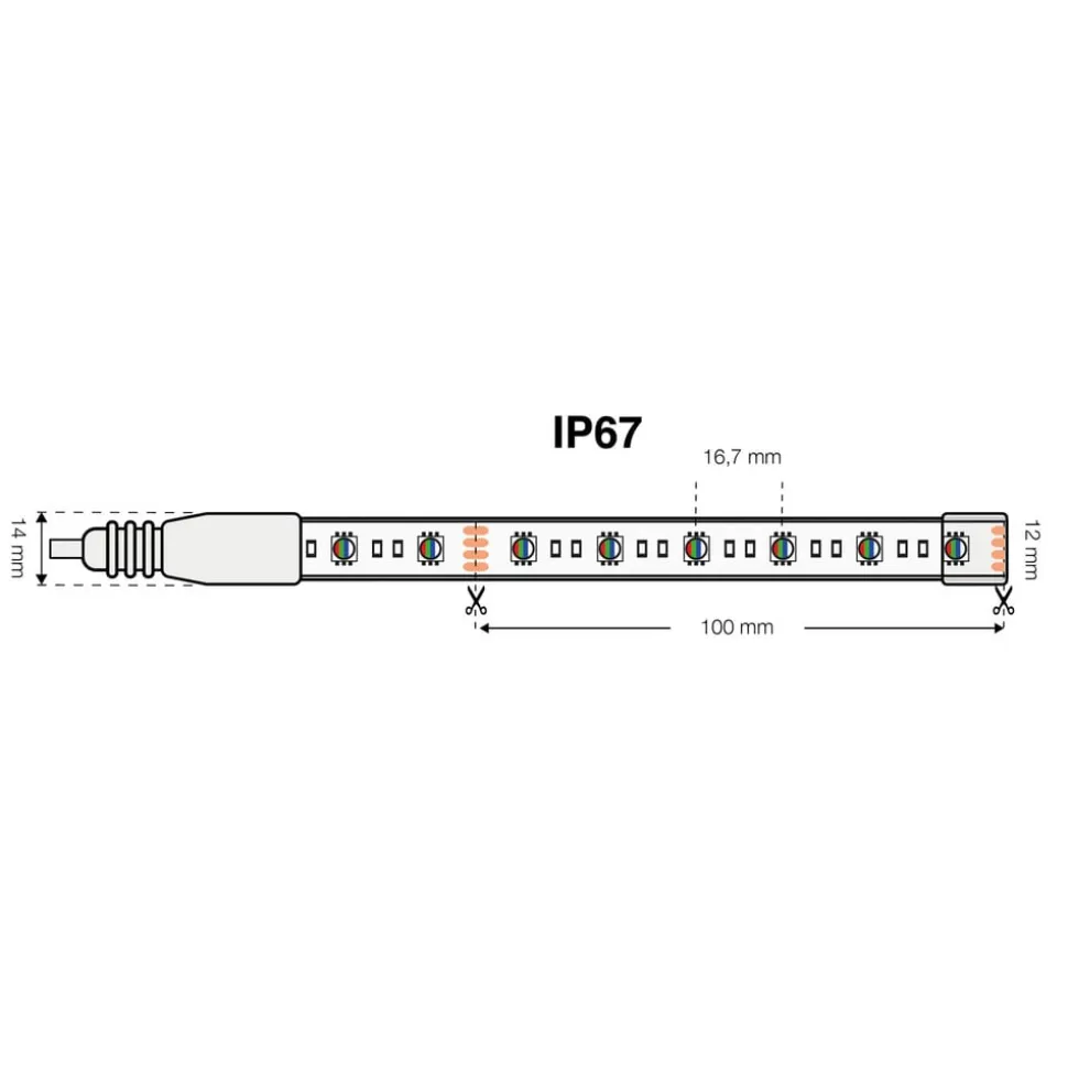 SLC LED-Strip RGBW 10m 144W IP67