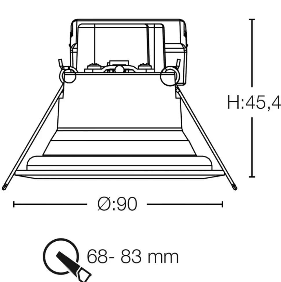 SLC One 360° SunLike LED indbygningslampe sort 927