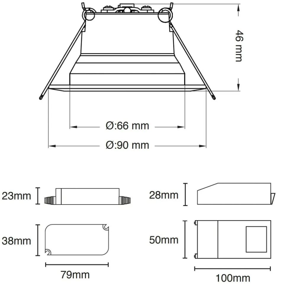 SLC One 360° SunLike LED indbygningslampe sort 927