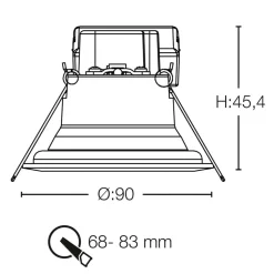 SLC One 360° SunLike LED indbygningslampe hvid 927