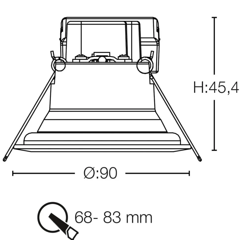 SLC One 360° SunLike LED indbygningslampe sort 930