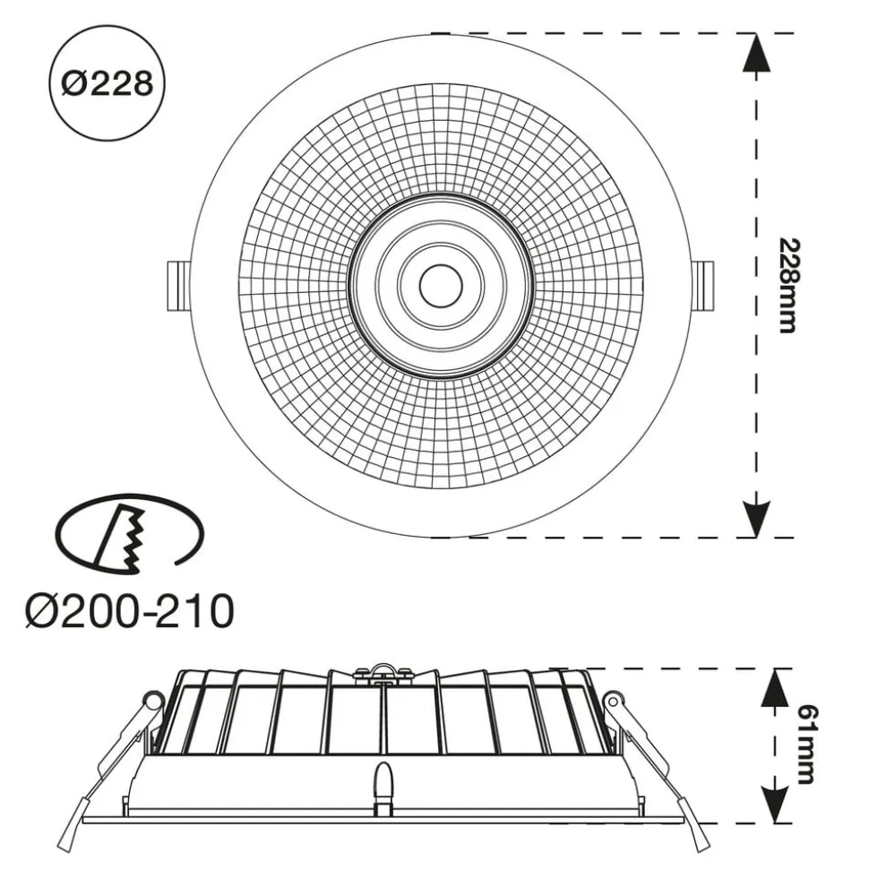 SLC Shift LED-indbygningsspot Ø 22,8cm CCT, sort