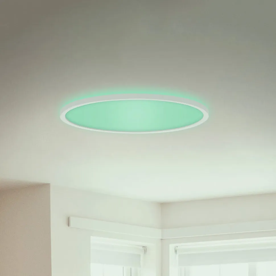 Slim LED-panel rundt RGBW effekt Ø42cm hvidt