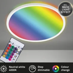 Slim LED-panel rundt RGBW effekt Ø42cm hvidt