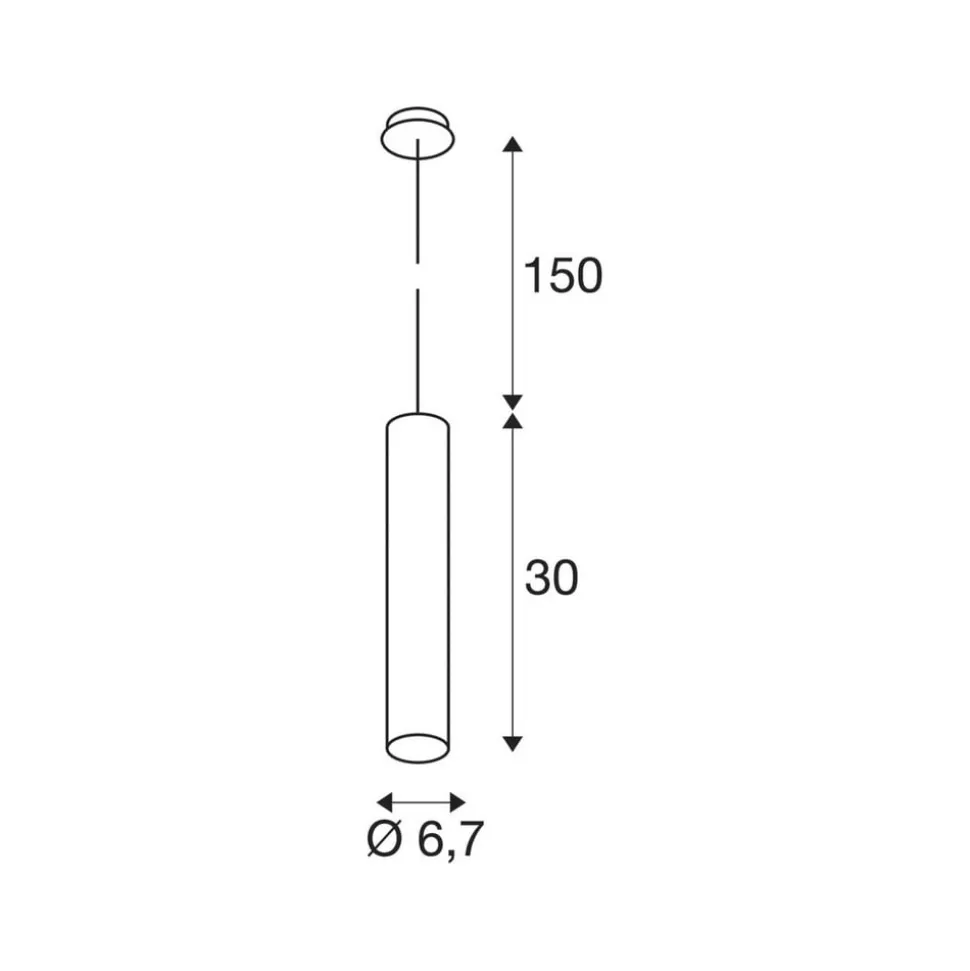 SLV Enola B pendellampe, sort, aluminium, Ø 6,7 cm